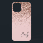 Girl Blush Pink Rose Gold Glitzer Monogram Case-Mate iPhone Hülle<br><div class="desc">Girly Rose Gold - Blush Pink Imitate Sparkle und Dripping Glitzer gebürstete Metal Monogram Name and Initial Phone. Das macht den perfekten 16 Geburtstag,  Hochzeit,  Brautparty,  Jubiläum,  Babydusche oder Junggeselinnen-Abschied Geschenk für jemanden,  der Lieben glamourösen Luxus und schicke Stile.</div>