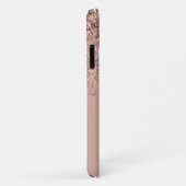 Girl Blush Pink Rose Gold Glitzer Monogram Case-Mate iPhone Hülle (Hinten/Rechts)