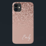 Girl Blush Pink Rose Gold Glitzer Monogram Case-Mate iPhone Hülle<br><div class="desc">Girly Rose Gold - Blush Pink Imitate Sparkle und Dripping Glitzer gebürstete Metal Monogram Name and Initial Phone. Das macht den perfekten 16 Geburtstag,  Hochzeit,  Brautparty,  Jubiläum,  Babydusche oder Junggeselinnen-Abschied Geschenk für jemanden,  der Lieben glamourösen Luxus und schicke Stile.</div>