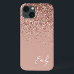 Girl Blush Pink Rose Gold Glitzer Monogram Case-Mate iPhone Hülle<br><div class="desc">Girly Rose Gold - Blush Pink Imitate Sparkle und Dripping Glitzer gebürstete Metal Monogram Name and Initial Phone. Das macht den perfekten 16 Geburtstag,  Hochzeit,  Brautparty,  Jubiläum,  Babydusche oder Junggeselinnen-Abschied Geschenk für jemanden,  der Lieben glamourösen Luxus und schicke Stile.</div>