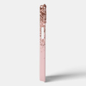 Girl Blush Pink Rose Gold Glitzer Monogram Case-Mate iPhone Hülle (Rückseite / Rechts)