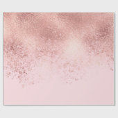Girl Blush Pink Rose Gold Sprayed Confetti Ombre Geschenkpapier (Flach)