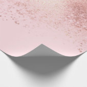 Girl Blush Pink Rose Gold Sprayed Confetti Ombre Geschenkpapier (Ecke)