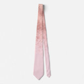 Girl Blush Pink Rose Gold Sprayed Confetti Ombre Krawatte (Vorderseite)