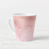 Girl Blush Pink Rose Gold Sprayed Confetti Ombre Milchtasse (Linke Ecke)