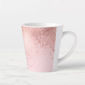 Girl Blush Pink Rose Gold Sprayed Confetti Ombre Milchtasse (Rechts)