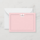 Girl Blush Pink Script Calligrafy Name Monogram Mitteilungskarte (Vorderseite)