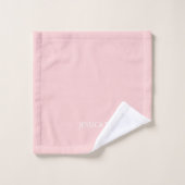 Girl Blush Pink Simple Script Monogram Name Badhandtuch Set (Waschlappen)