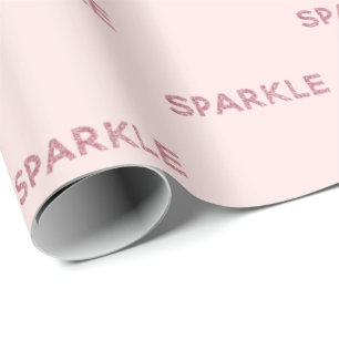 Girl Blush Pink Sparkle Glitzer Quote Geschenkpapier