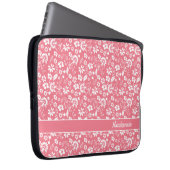 Girl Blush Pink Tropische Blume Monogramm Laptopschutzhülle (Vorne Rechts)