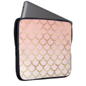 Girl Blush Pink und Gold Mermaid Glitzer Glitzern Laptopschutzhülle (Vorne Rechts)