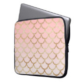 Girl Blush Pink und Gold Mermaid Glitzer Glitzern Laptopschutzhülle (Vorderseite Links)