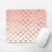 Girl Blush Pink und Gold Mermaid Glitzer Glitzern Mousepad (Mit Mouse)
