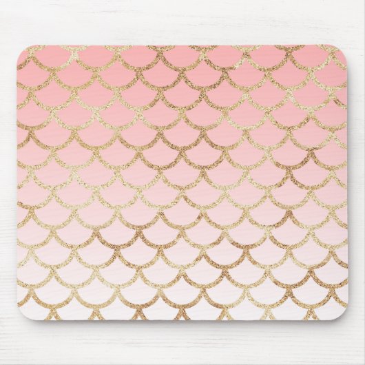 Girl Blush Pink und Gold Mermaid Glitzer Glitzern Mousepad (Vorne)