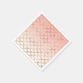 Girl Blush Pink und Gold Mermaid Glitzer Glitzern Serviette (Ecke)