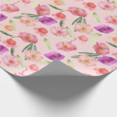 Girl Blush Pink Wasserfarbe Blume Geschenkpapier (Ecke)
