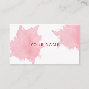 Girl Blush Pink Watercolor Feminine Business Car Visitenkarte