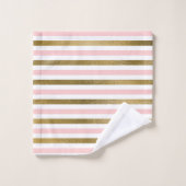 Girl Blush Pink, White and Gold Foil Muster Badhandtuch Set (Waschlappen)