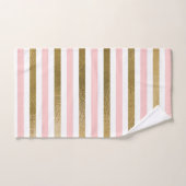 Girl Blush Pink, White and Gold Foil Muster Badhandtuch Set (Handtuch)