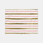 Girl Blush Pink, White and Gold Foil Muster Fleecedecke (Vorderseite (Horizontal))