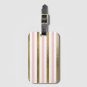 Girl Blush Pink, White and Gold Foil Muster Gepäckanhänger (Vorderseite Vertikal)