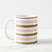 Girl Blush Pink, White and Gold Foil Muster Kaffeetasse (Links)