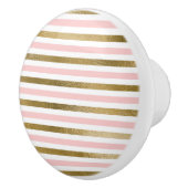 Girl Blush Pink, White and Gold Foil Muster Keramikknauf (Rechts)