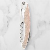 Girl Blush Rose Gold Blue Ombre Glitzer Glitzern Kellnermesser (Vorderseite)