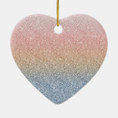 Girl Blush Rose Gold Blue Ombre Glitzer Glitzern Keramik Ornament (Hinten)