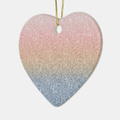 Girl Blush Rose Gold Blue Ombre Glitzer Glitzern Keramik Ornament (Links)