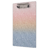 Girl Blush Rose Gold Blue Ombre Glitzer Glitzern Klemmbrett (Links)