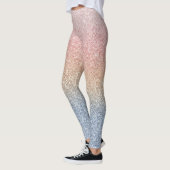 Girl Blush Rose Gold Blue Ombre Glitzer Glitzern Leggings (Links)