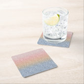 Girl Blush Rose Gold Blue Ombre Glitzer Glitzern Rechteckiger Pappuntersetzer (Vor Ort)