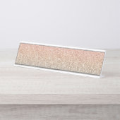 Girl Blush Rose Gold Blue Ombre Glitzer Glitzern Schreibtischnamensplakette (Vorderseite )