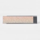 Girl Blush Rose Gold Blue Ombre Glitzer Glitzern Schreibtischnamensplakette (Vorderseite )