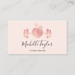 Girl Blush Rose Gold Fitness Trainer Business Car Visitenkarte