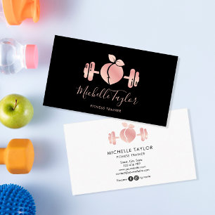 Girl Blush Rose Gold Fitness Trainer Modern Visitenkarte