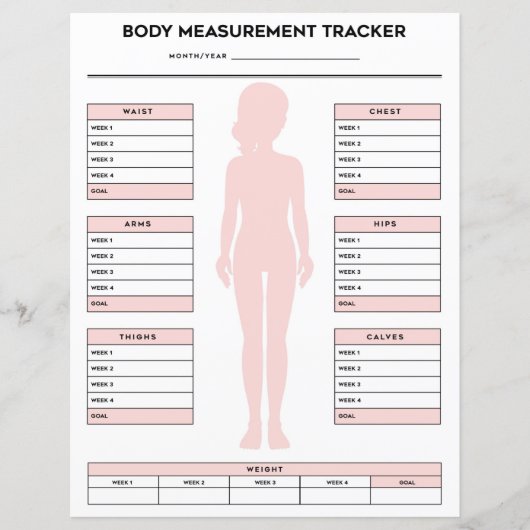 Girl Body Measurement Tracker-Gewichtsabnahme (Vorderseite)