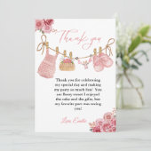 Girl Bohemisch Clothes Kinderdusche Danke Karte (Stehend Vorderseite)