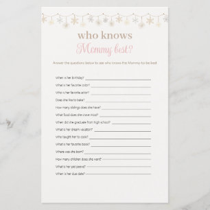Girl Boho, der Mommy Best Baby Shower Game kennt