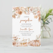 Girl Boho Florals Pumpkin Baby Dusche Einladung (Stehend Vorderseite)