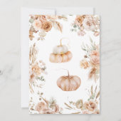Girl Boho Florals Pumpkin Baby Dusche Einladung (Rückseite)