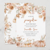 Girl Boho Florals Pumpkin Baby Dusche Einladung (Vorne/Hinten)