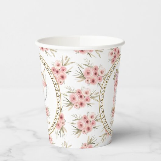 Girl Boho Fox Baby Duschpapier Becher (Links)