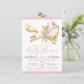 Girl Boho Fox Baby Shower Einladungen (Stehend Vorderseite)