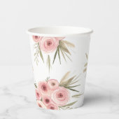Girl Boho Fox Baby Shower Pappbecher (Rückseite)