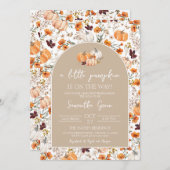 Girl Boho Pumpkin Baby Shower Einladung (Vorne/Hinten)