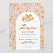 Girl Boho Pumpkin Baby Shower Einladung (Vorne/Hinten)