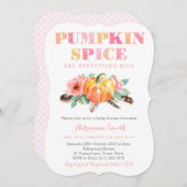 Girl Boho Pumpkin Spice Baby Dusche Einladende Kar Einladung (Vorne/Hinten)