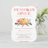 Girl Boho Pumpkin Spice Baby Dusche Einladende Kar Einladung (Stehend Vorderseite)